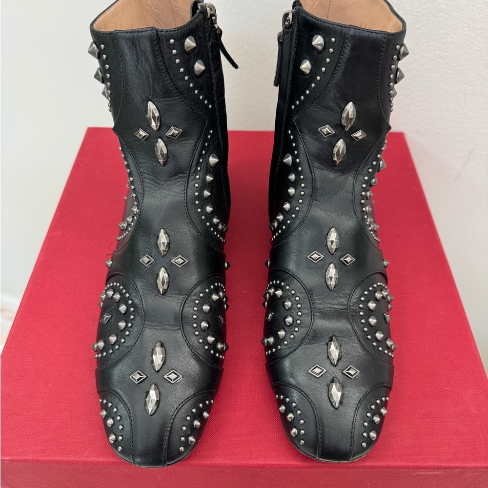 Valentino Garavani Studded Crystal Ankle Boots. Size 7.5. Excellent condition.